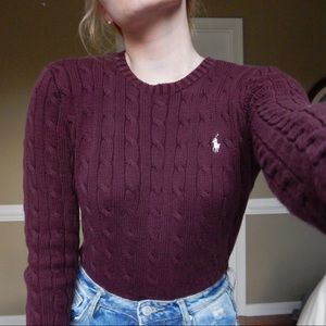 Ralph Lauren burgundy fitted sweater